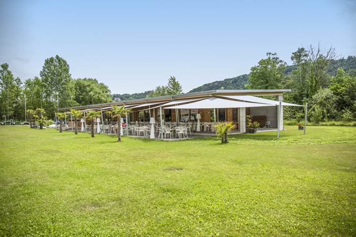 View of Restaurant La Sarcelle by Lake Neuchatel